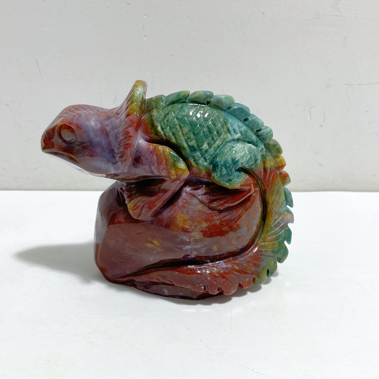 2 Pieces Ocean Jasper Lizard Carving #5