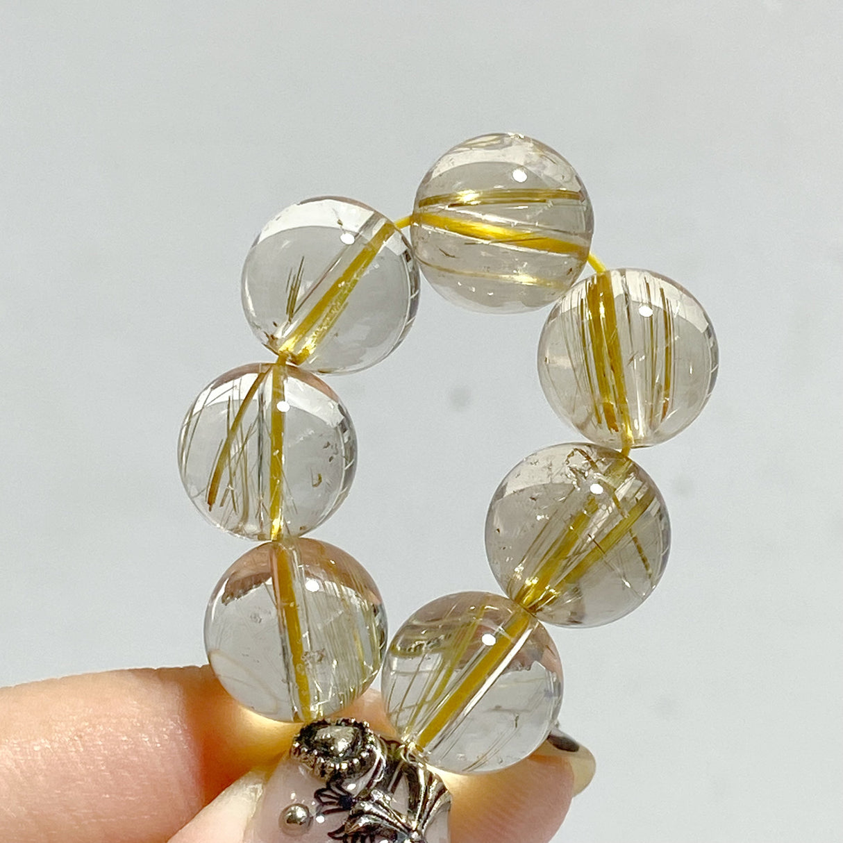 High Grade Gold Rutile Quartz Crystal Bracelet
