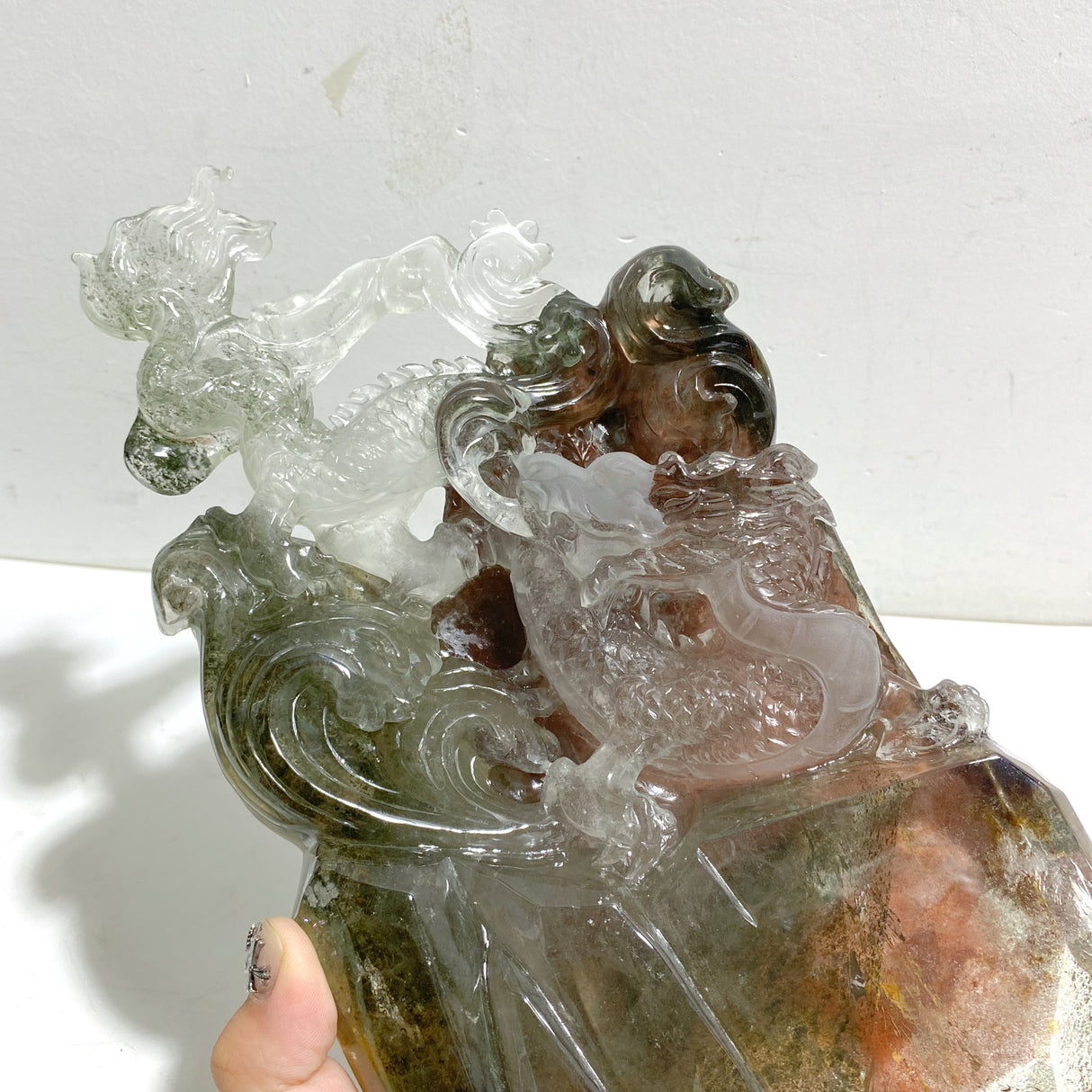 Unique Chinese Dragon Garden Quartz Carving Home Decor