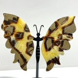 4 Pairs Septarium Butterfly Wing Carving With Stand #2