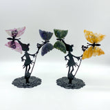 Wholesale Crystal Butterfly Wing Carving with Fairy Metal Stand (Mixed Materials)