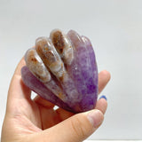 8 Pieces Amethyst Mixed Stripe Agate Shell Carving (Defect) - Wholesale Crystals