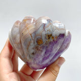 8 Pieces Amethyst Mixed Stripe Agate Shell Carving (Defect) - Wholesale Crystals