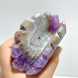 8 Pieces Amethyst Mixed Stripe Agate Shell Carving (Defect) - Wholesale Crystals