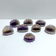 8 Pieces Amethyst Mixed Stripe Agate Shell Carving (Defect) - Wholesale Crystals