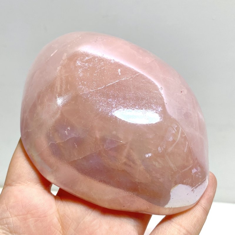 8 Pieces Aura Rose Quartz Bowl Carving - Wholesale Crystals