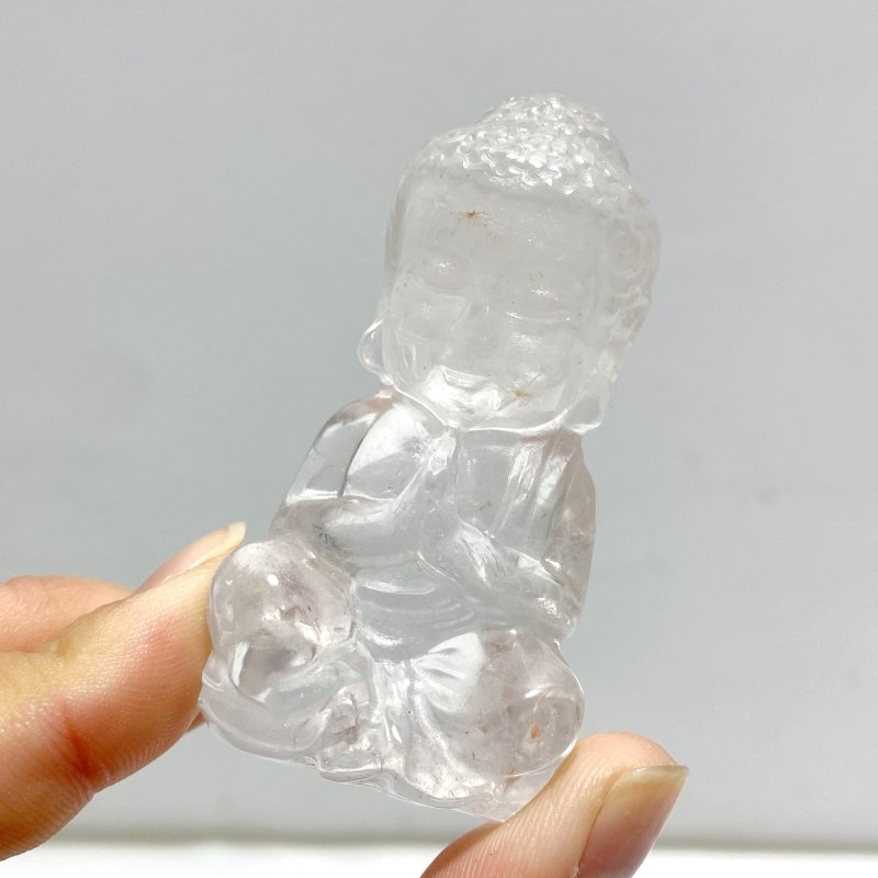 8 Pieces Beautiful Clear Quartz Buddha Carving - Wholesale Crystals