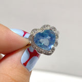 8 Pieces Beautiful High Quality S925 Sterling Silver Cut Faceted Aquamarine Different Styles Ring - Wholesale Crystals