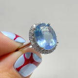 8 Pieces Beautiful High Quality S925 Sterling Silver Cut Faceted Aquamarine Different Styles Ring - Wholesale Crystals
