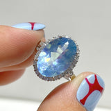 8 Pieces Beautiful High Quality S925 Sterling Silver Cut Faceted Aquamarine Different Styles Ring - Wholesale Crystals