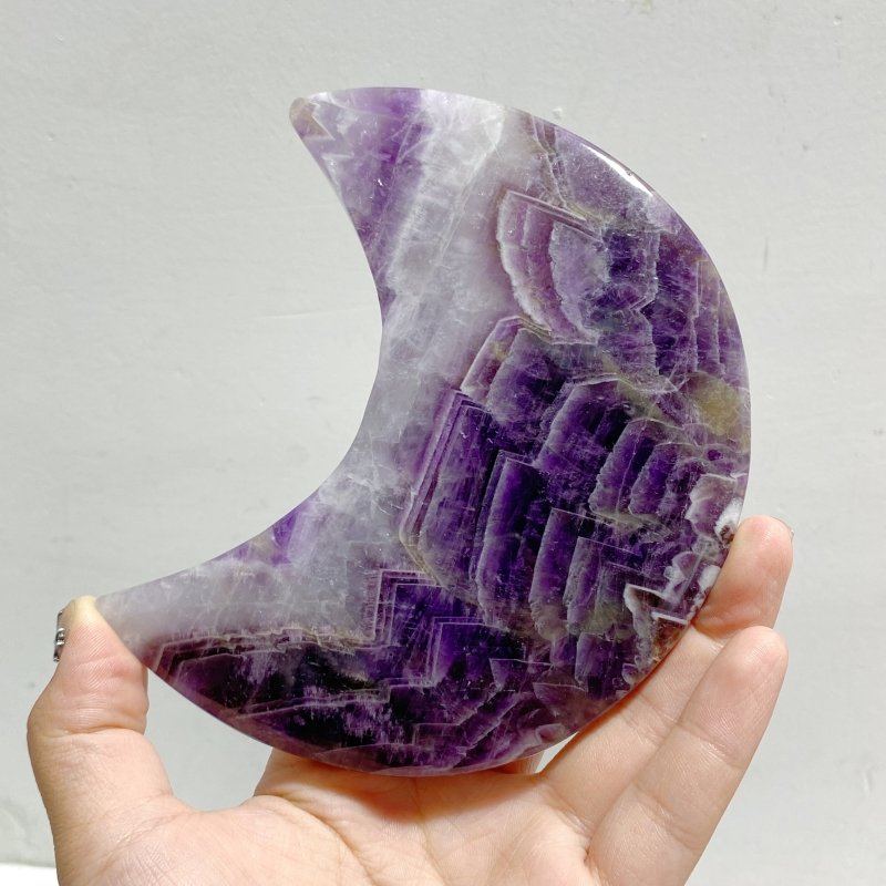 8 Pieces Chevron Amethyst Moon With Stand -Wholesale Crystals