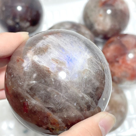 8 Pieces Fire Quartz Mixed Moonstone Spheres - Wholesale Crystals