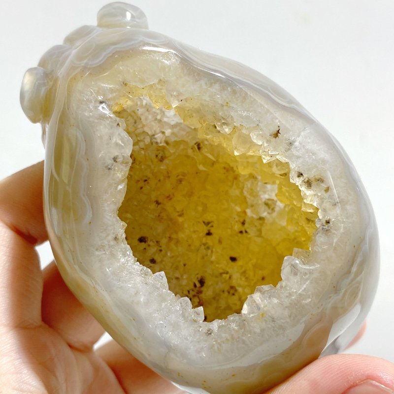 8 Pieces Geode Druzy Agate Bear Carving - Wholesale Crystals
