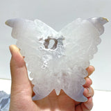 8 Pieces Geode Druzy Agate Butterfly Carving - Wholesale Crystals