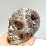 8 Pieces Geode Druzy Morocco Agate Skull Carving 2 - Wholesale Crystals