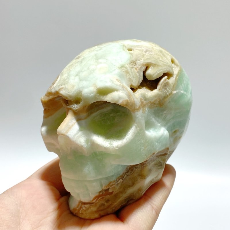 8 Pieces Green Calcite Skull Carving Clearance - Wholesale Crystals
