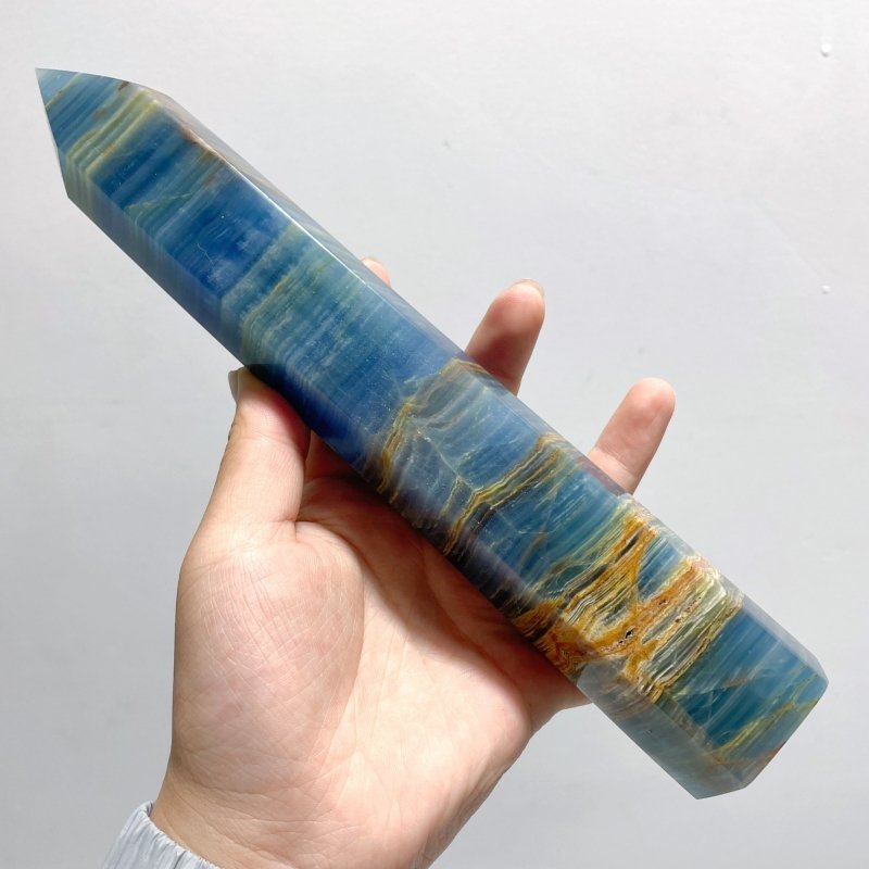 8 Pieces High Quality Blue Onyx Tower - Wholesale Crystals
