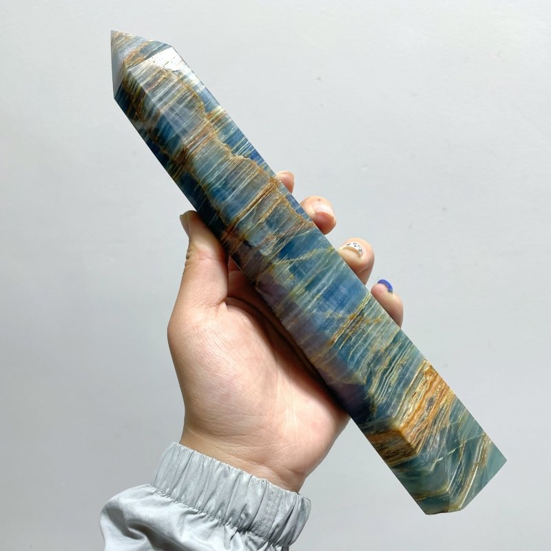 8 Pieces High Quality Blue Onyx Tower - Wholesale Crystals