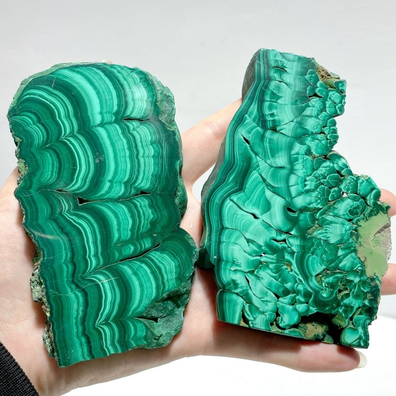 8 Pieces High Quality Polished Malachite Slab - Wholesale Crystals