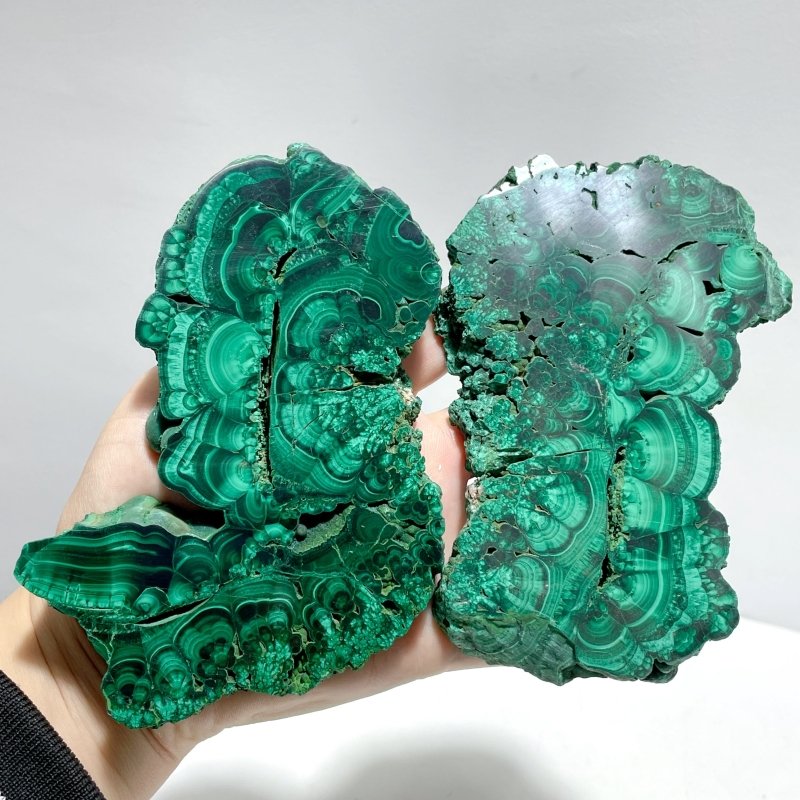 8 Pieces High Quality Polished Malachite Slab - Wholesale Crystals