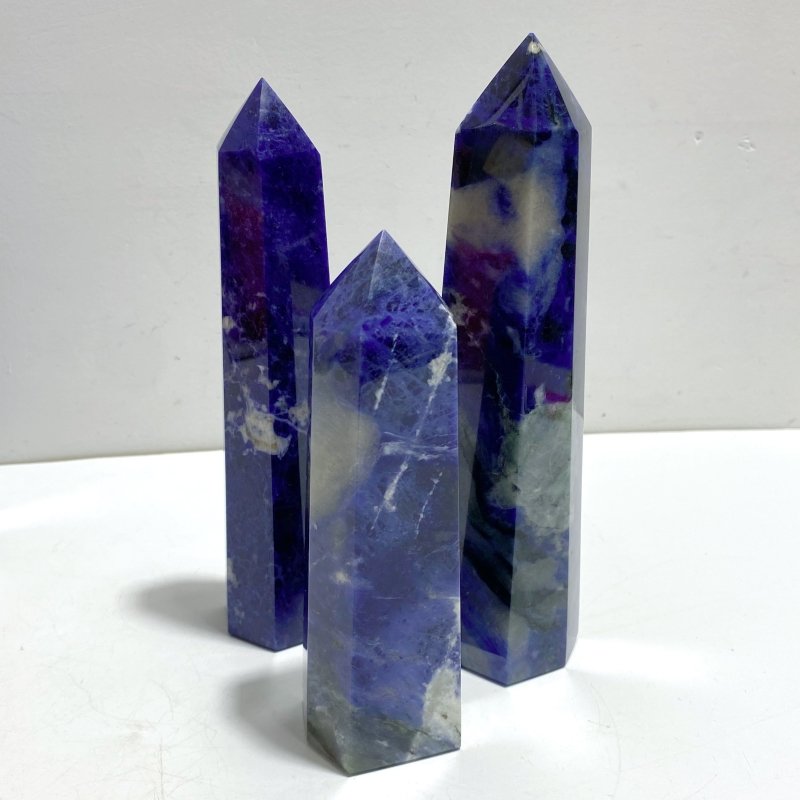 8 Pieces High Quality Sodalite Tower Points - Wholesale Crystals