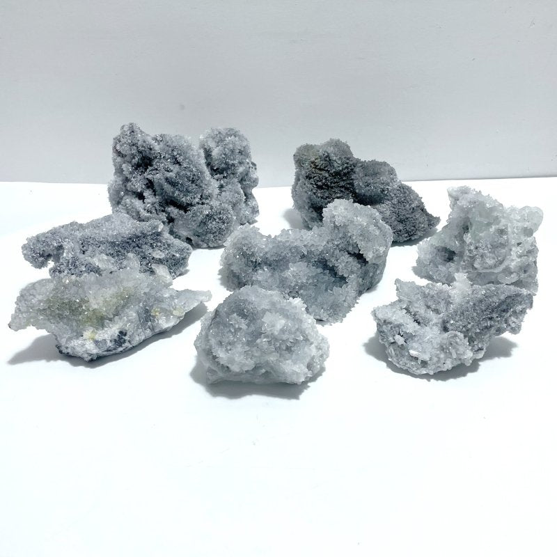 8 Pieces Large Black Clear Quartz Cluster Specimen - Wholesale Crystals