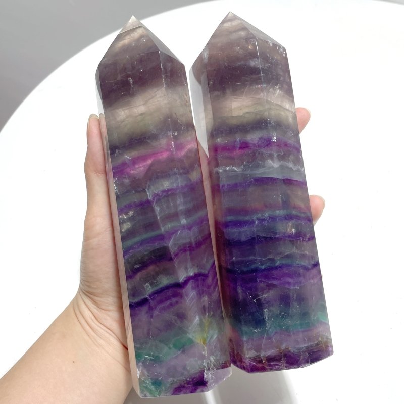 8 Pieces Large Colorful Fluorite Tower - Wholesale Crystals