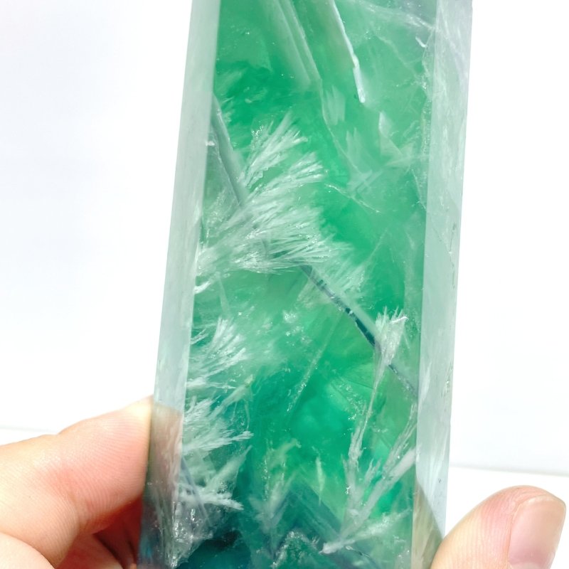 8 Pieces Large Feather Fluorite Tower Points - Wholesale Crystals