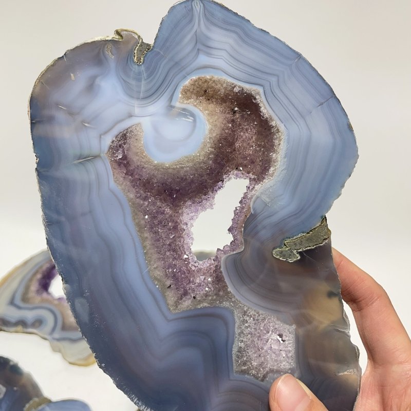 8 Pieces Large Geode Amethyst Mixed Agate Slabs -Wholesale Crystals