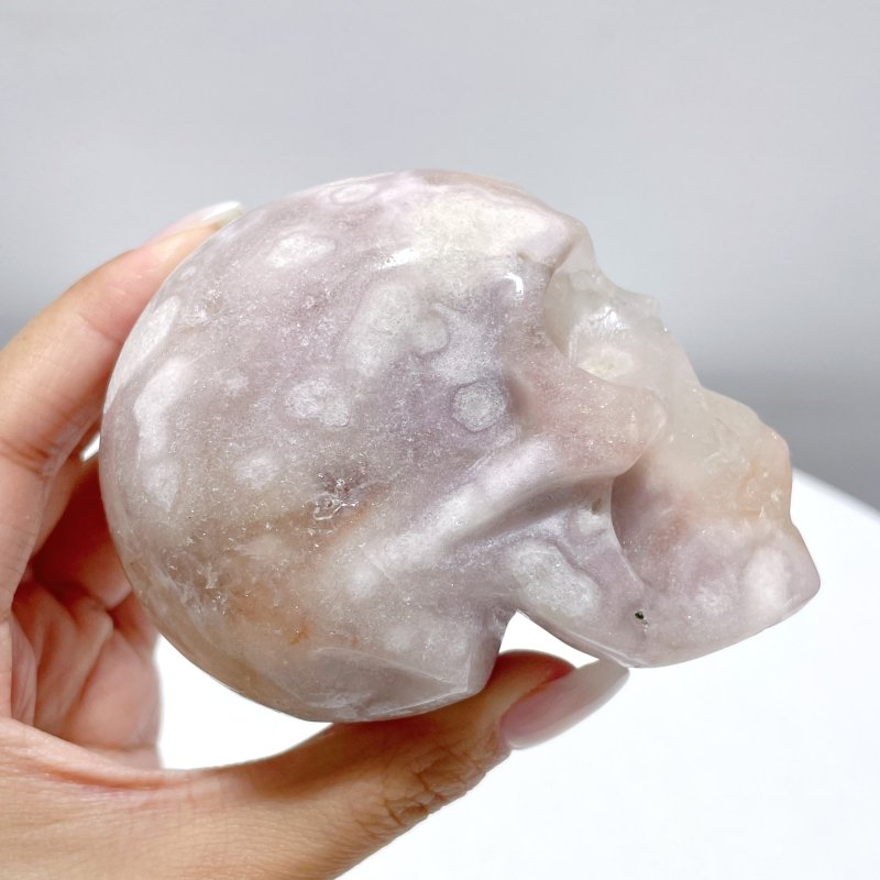 8 Pieces Large Sakura Agate Skull Carving - Wholesale Crystals