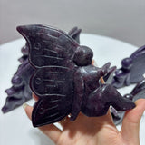 8 Pieces Lepidolite Butterfly Fairy Carving - Wholesale Crystals