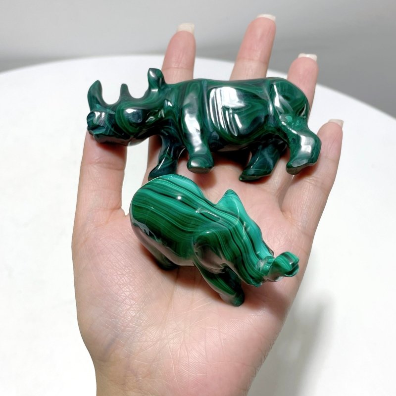 8 Pieces Malachite Animals Carving - Wholesale Crystals