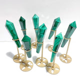 8 Pieces Malachite Magic Scepter Wand Points With Stand - Wholesale Crystals
