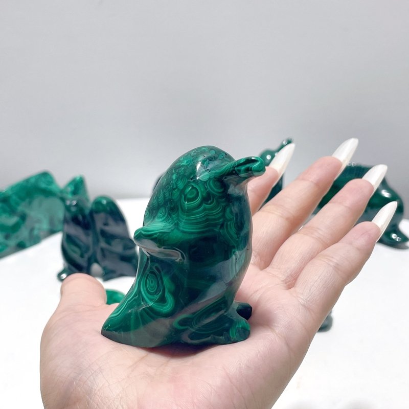 8 Pieces Malachite Sea Animals Carving - Wholesale Crystals