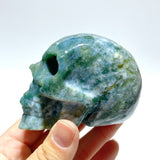 8 Pieces Moss Agate Skull Carving - Wholesale Crystals
