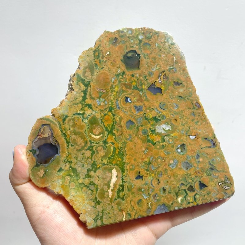 8 Pieces Peacock Eye Rain Forest Jasper Slab - Wholesale Crystals