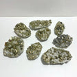 8 Pieces Pyrite Mixed Clear Quartz Cluster Specimen For Collection - Wholesale Crystals