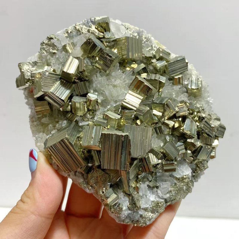 8 Pieces Pyrite Mixed Clear Quartz Cluster Specimen For Collection - Wholesale Crystals