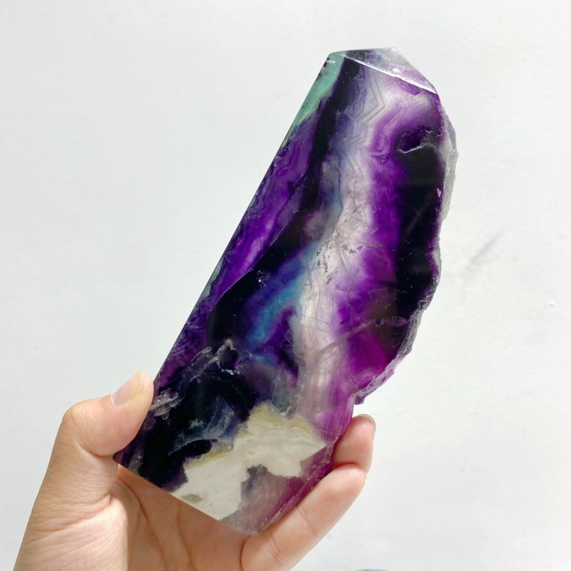8 Pieces Rainbow Fluorite Raw Side Tower - Wholesale Crystals