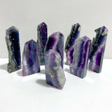 8 Pieces Rainbow Fluorite Raw Side Tower - Wholesale Crystals