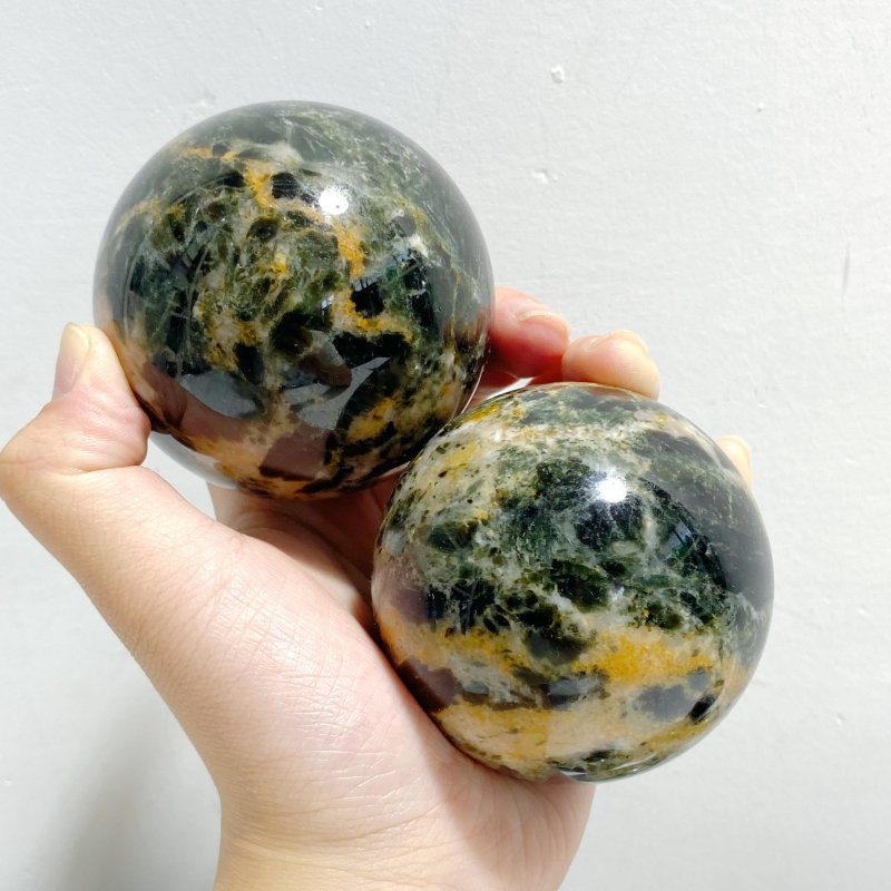8 Pieces Seraphinite Spheres -Wholesale Crystals