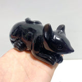 8 Pieces Silver Sheen Obsidian Animals Carving - Wholesale Crystals