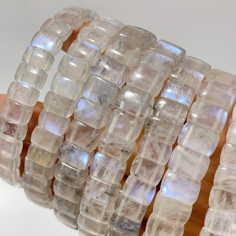 8 Pieces Sri Lanka Flash Blue Moonstone Bracelet -Wholesale Crystals