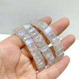 8 Pieces Sri Lanka Flash Blue Moonstone Bracelet - Wholesale Crystals