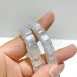 8 Pieces Sri Lanka Flash Blue Moonstone Bracelet - Wholesale Crystals