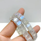 8 Pieces Sri Lanka Flash Blue Moonstone Bracelet - Wholesale Crystals