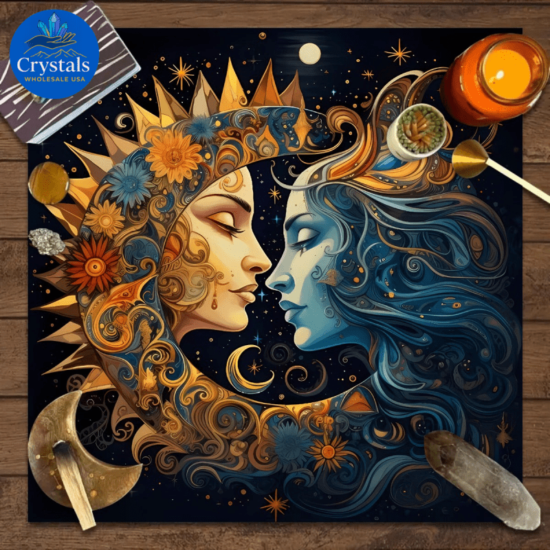 8 Vintage Rune Pentagram Tarot Tablecloth - Wholesale Crystals