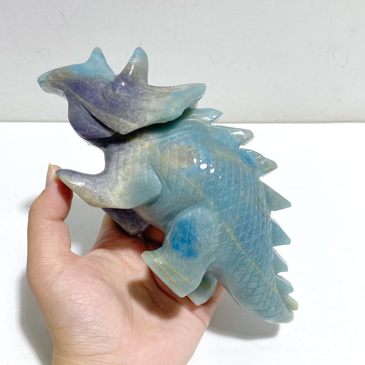4 Pieces Trolleite Stone Triceratops Three-horned Dinosaur Carving