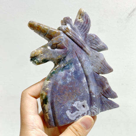 6 Pieces Ocean Jasper Unicorn Carving