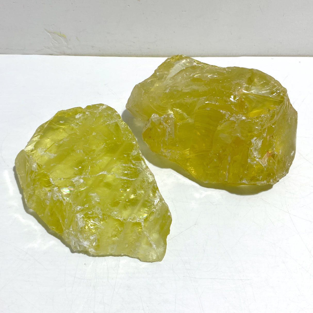 2 Pieces Large Citrine Raw Stone Specimen With Beautiful Rainbow #8